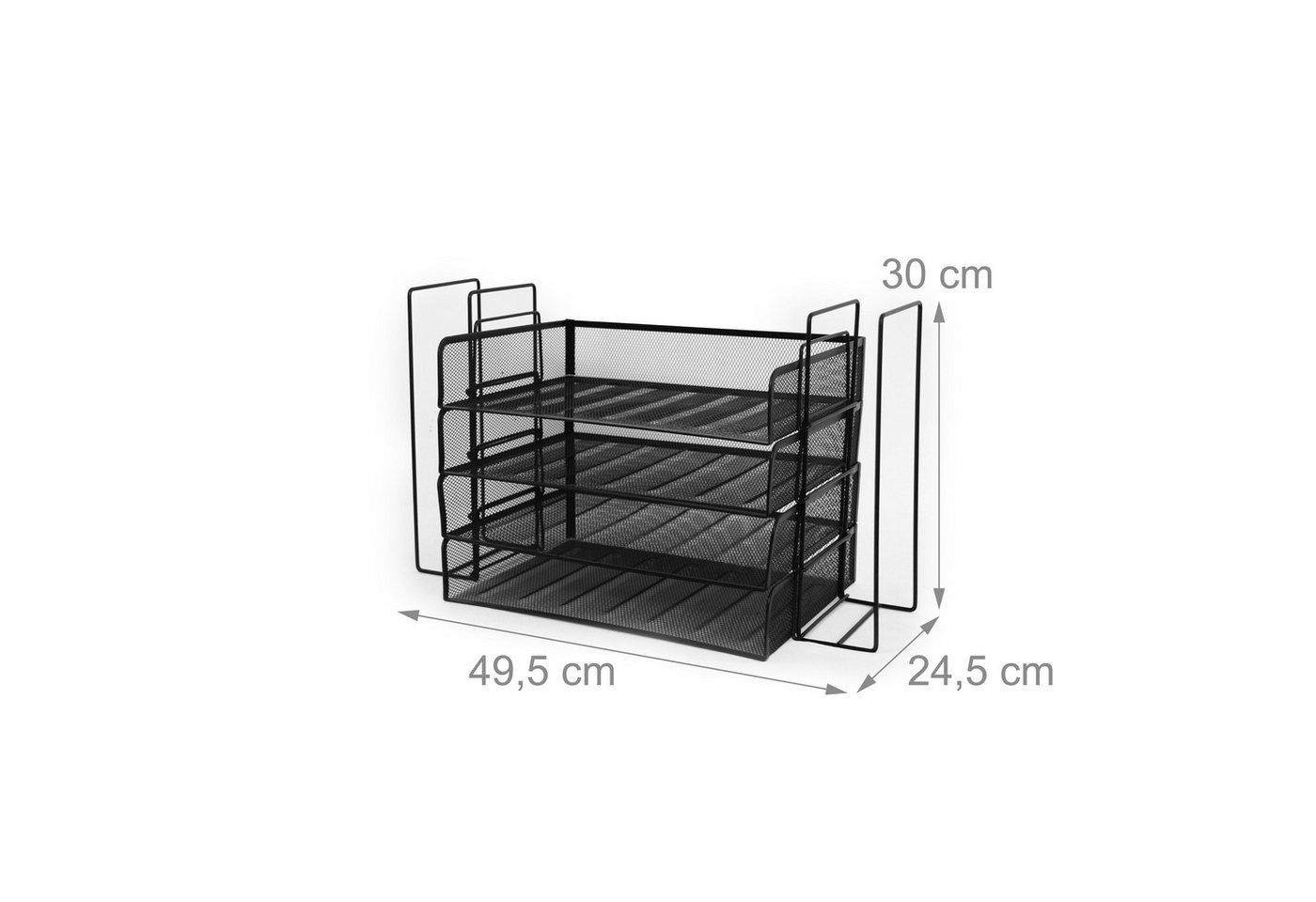 relaxdays Briefablage Metall 4 Fächer (1-St), schwarz – Bild 4 von 5