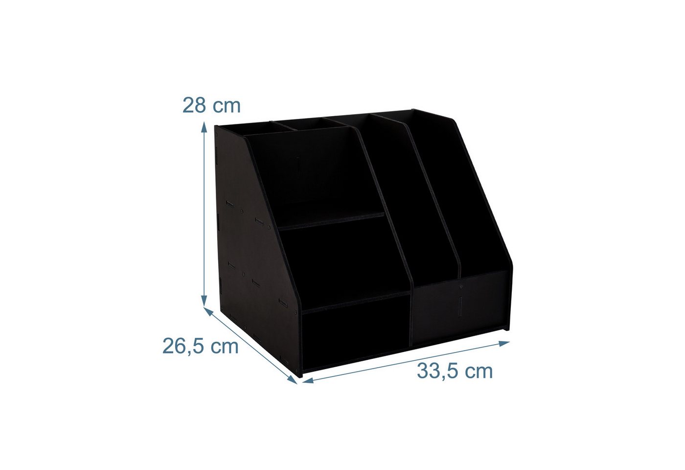 relaxdays Briefablage Schreibtisch Organizer DIN A4 (1-St), schwarz – Bild 4 von 5