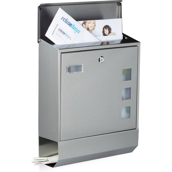 relaxdays Briefkasten Edelstahl (1-St)