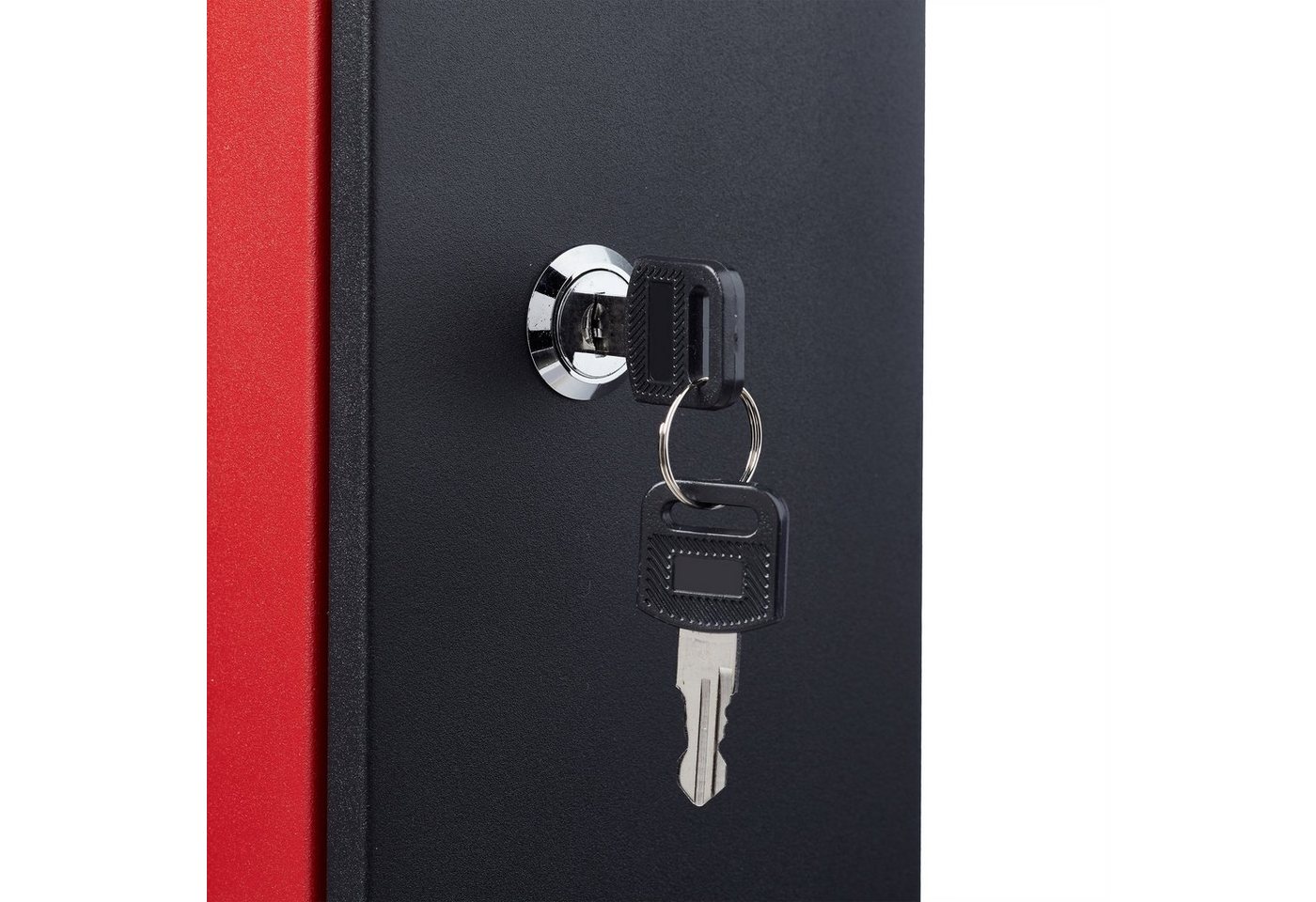 relaxdays Briefkasten modern (1-St), Schwarz-Rot – Bild 5 von 5