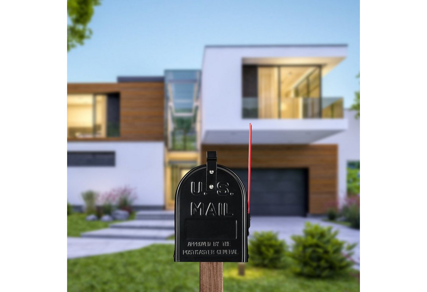 relaxdays Briefkasten US Mailbox Postkasten (9-St), schwarz – Bild 2 von 5