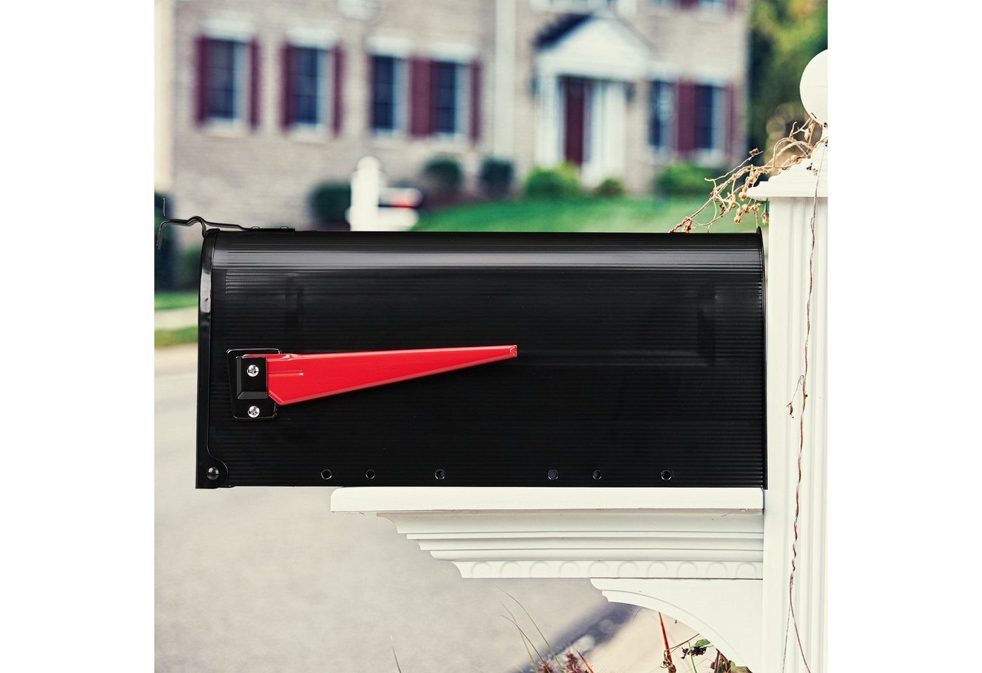relaxdays Briefkasten US Mailbox Postkasten (9-St), schwarz – Bild 5 von 5