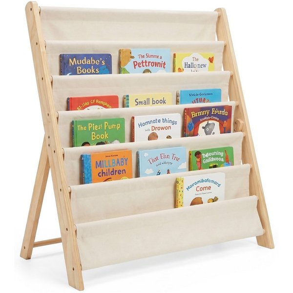 relaxdays Bücherregal Kinder 6 Stofffächer, 1-tlg.