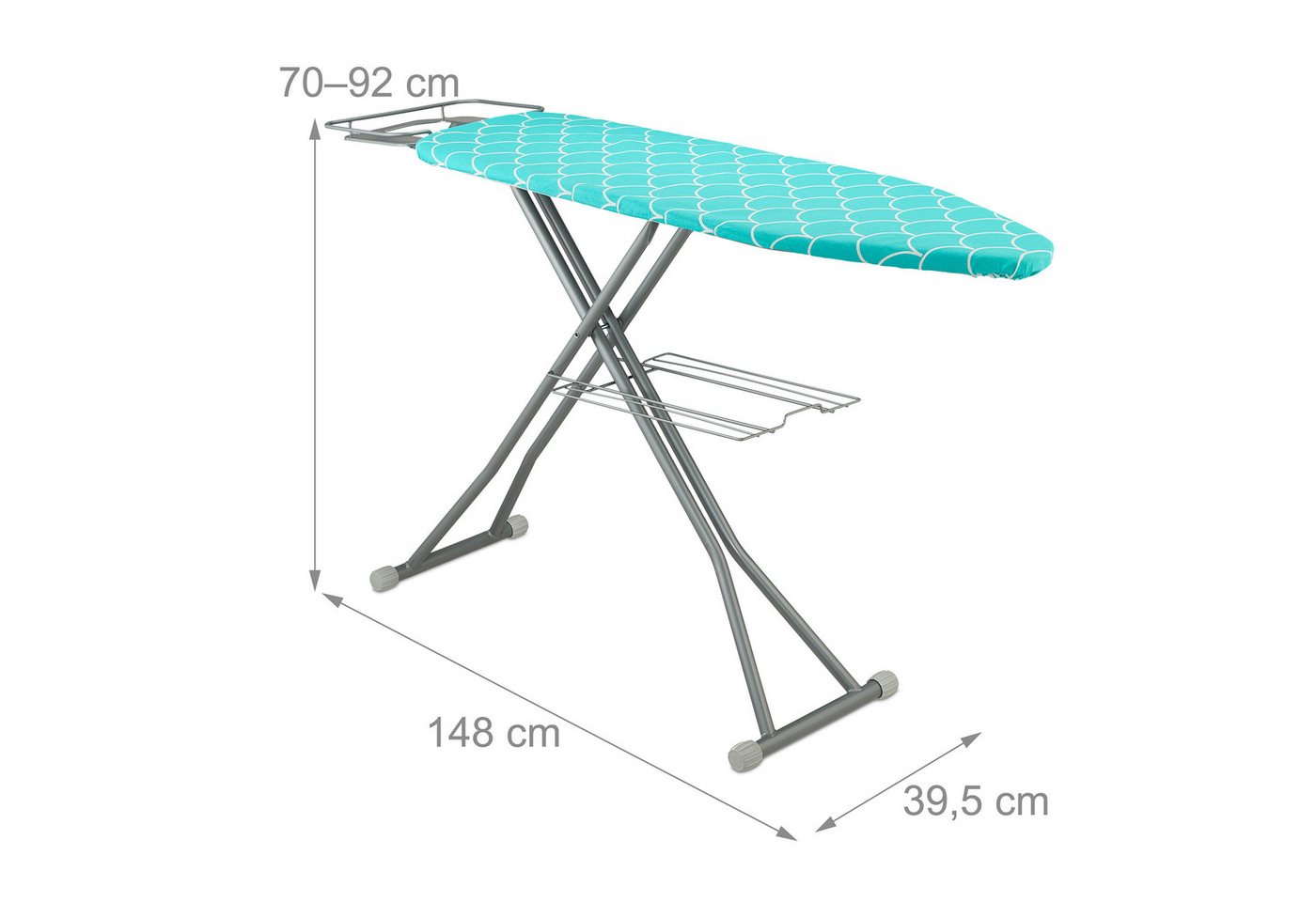 relaxdays Bügelbrett Bügelbrett 122 x 39,5 cm, Bügelfläche 122x39.5 cm – Bild 4 von 5