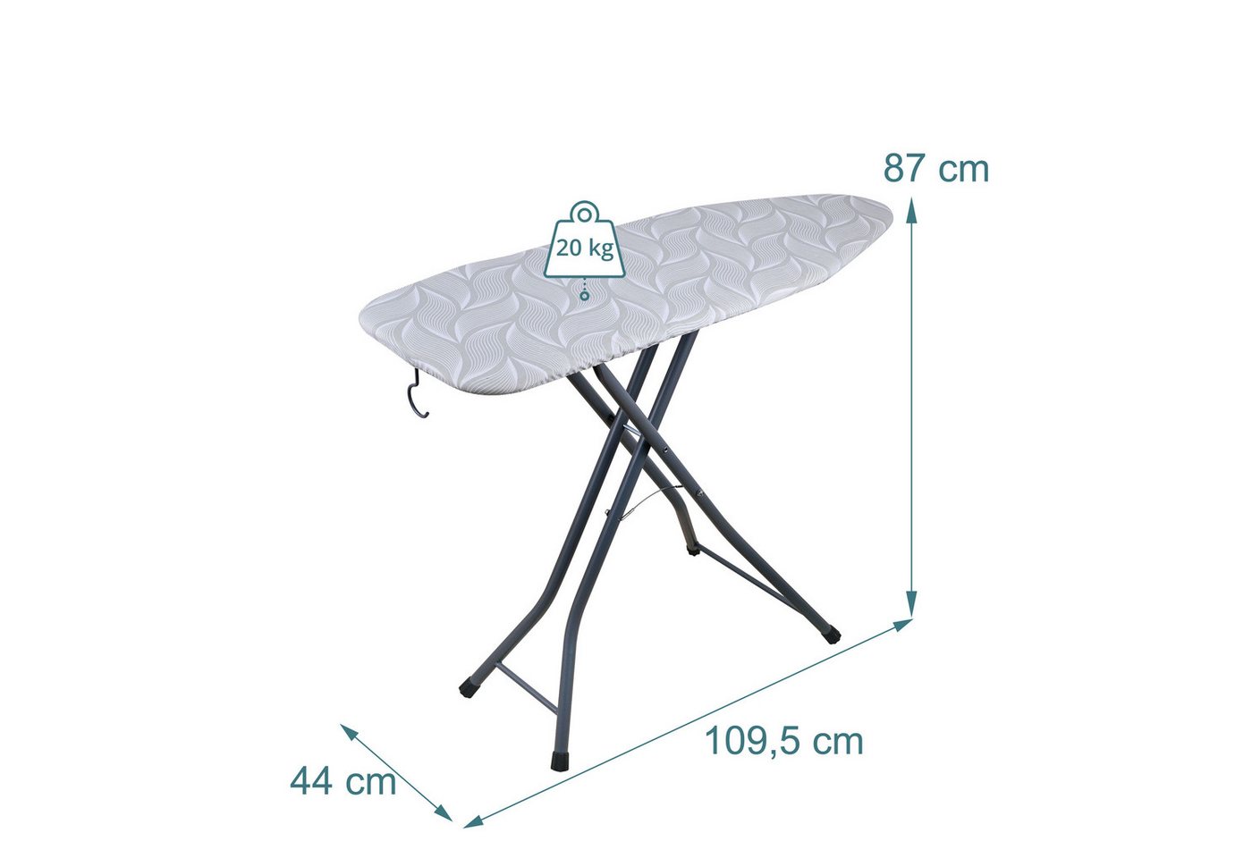 relaxdays Bügelbrett Bügelbrett & Dampfbrett 109,5 x 35,5 cm, Bügelfläche 109.5x35.5 cm – Bild 4 von 5
