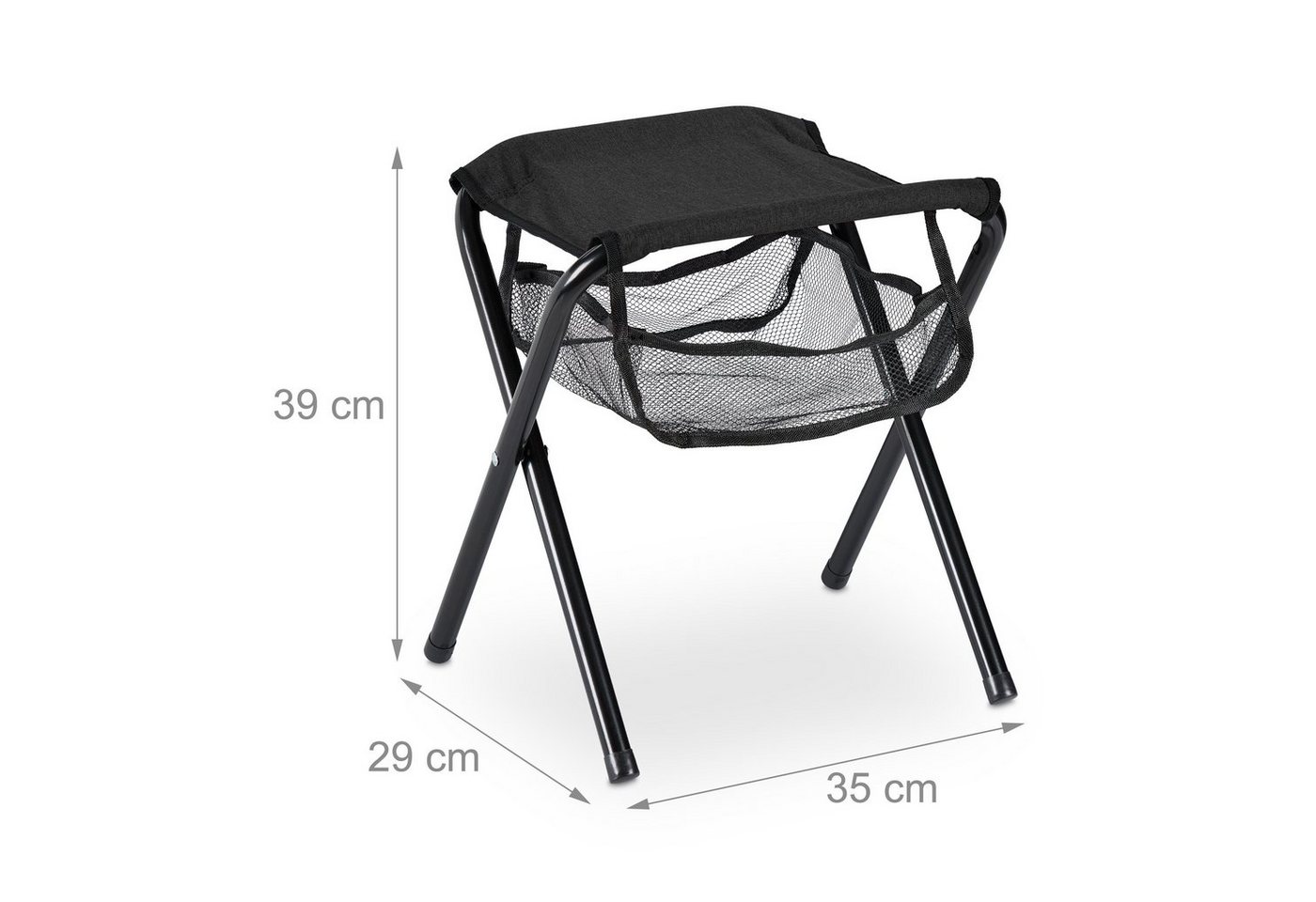 relaxdays Campinghocker Schwarzer Klapphocker bis 120 kg (1 St) – Bild 4 von 5