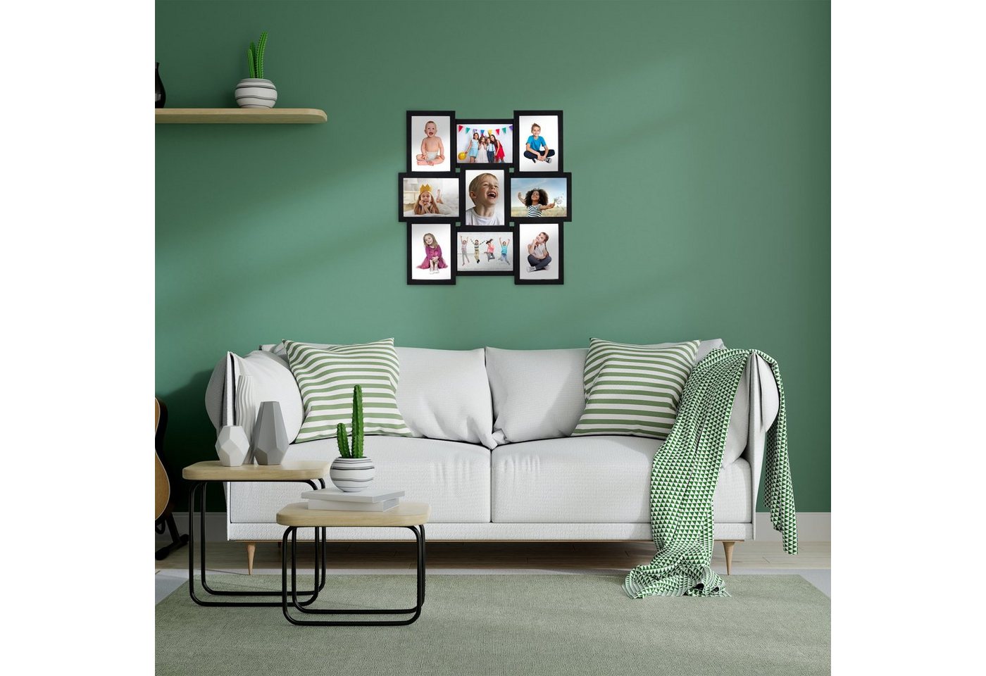 relaxdays Collagerahmen Bilderrahmen Collage 9 Bilder, für 9 Bilder (1 St), weiß – Bild 3 von 5