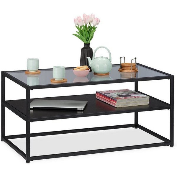 relaxdays Couchtisch Glas (1-St)