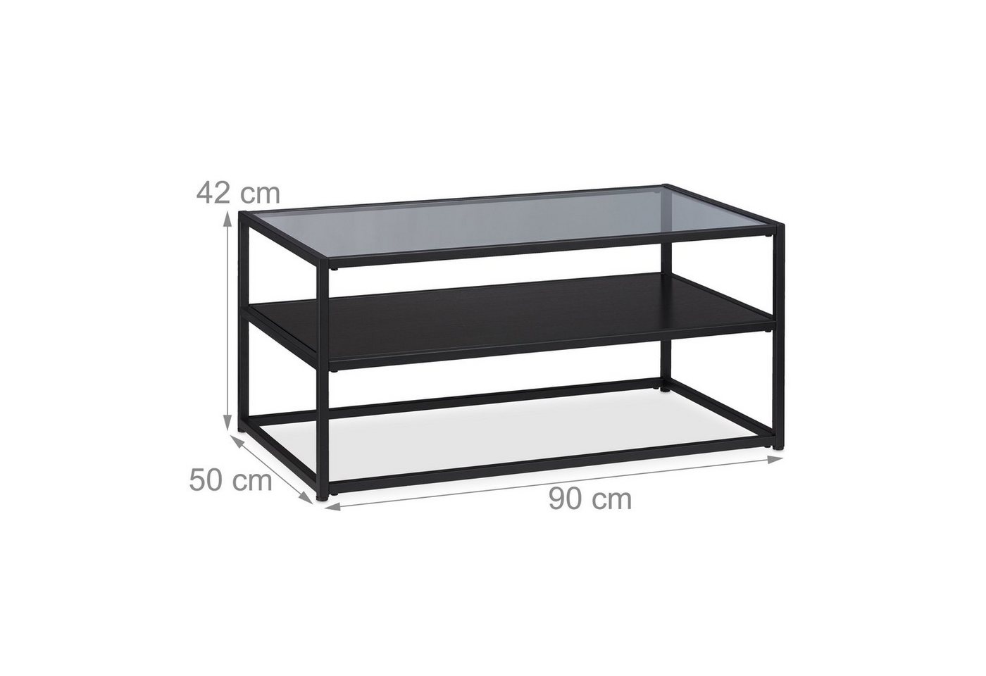 relaxdays Couchtisch Glas (1-St) – Bild 4 von 5