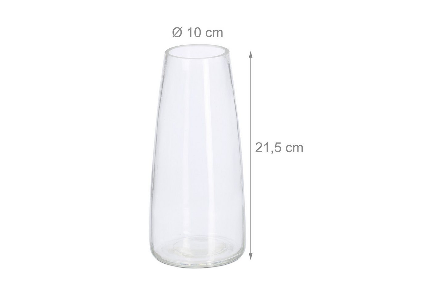 relaxdays Dekovase Vase aus Glas (1 St), transparent – Bild 4 von 5