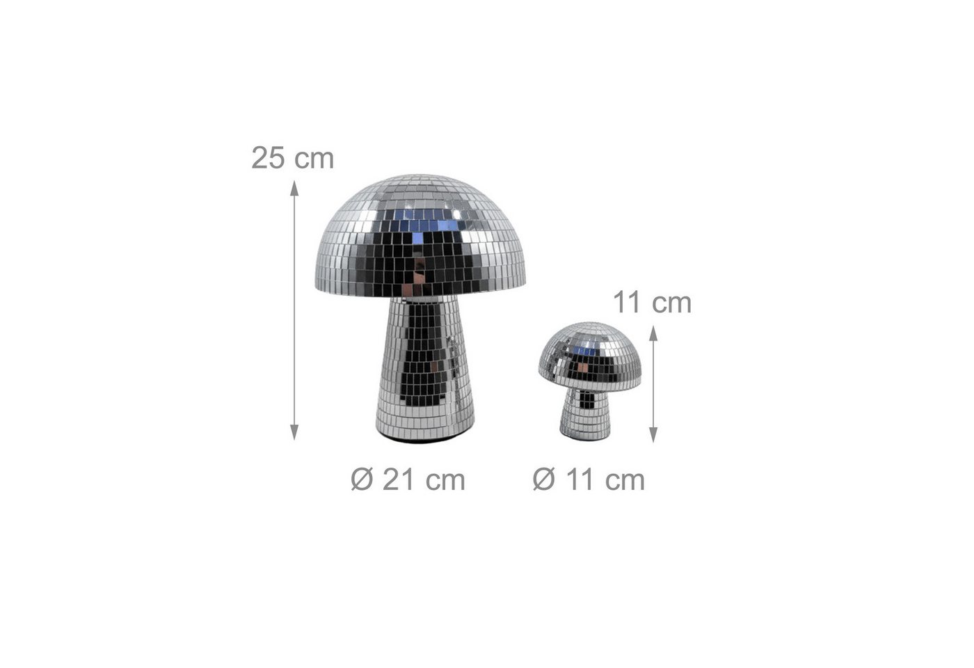 relaxdays Discolicht Disco Pilz 2er Set, Lichtreflektierende Dekoration aus Spiegelglas – Bild 4 von 5