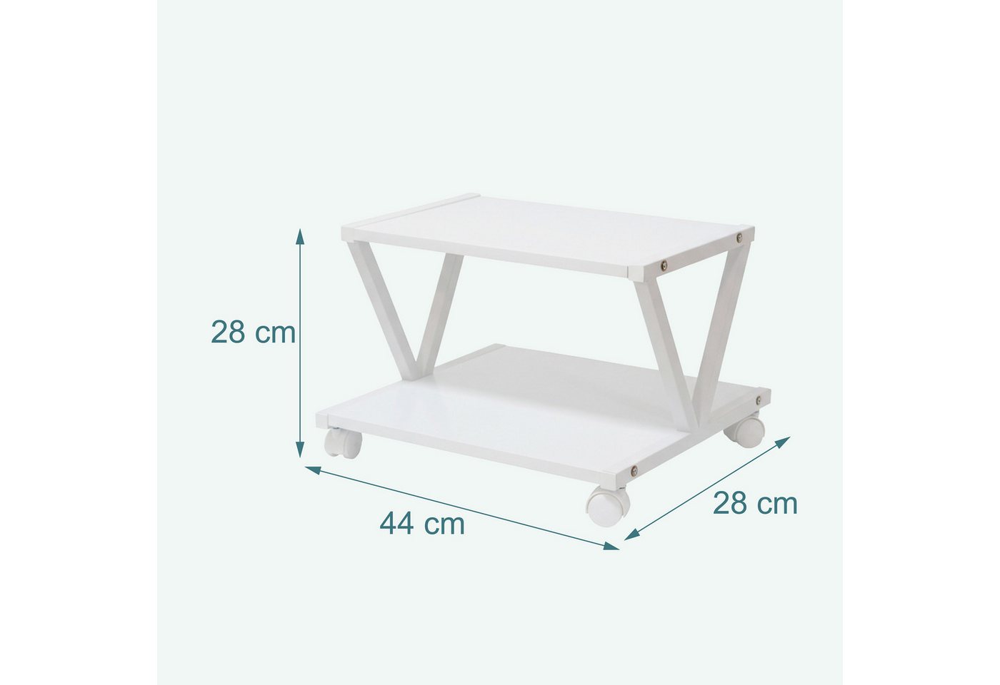 relaxdays Druckertisch Druckerständer mit Rollen (1-St), weiß – Bild 4 von 5