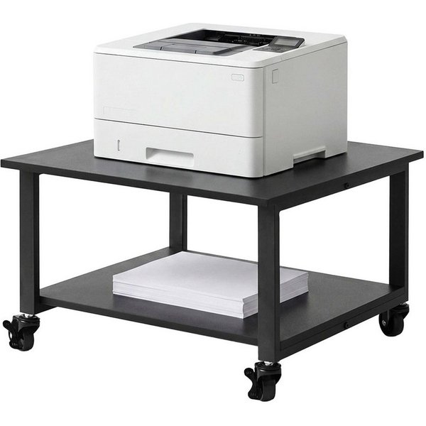 relaxdays Druckertisch mit Rollen (1-St), schwarz