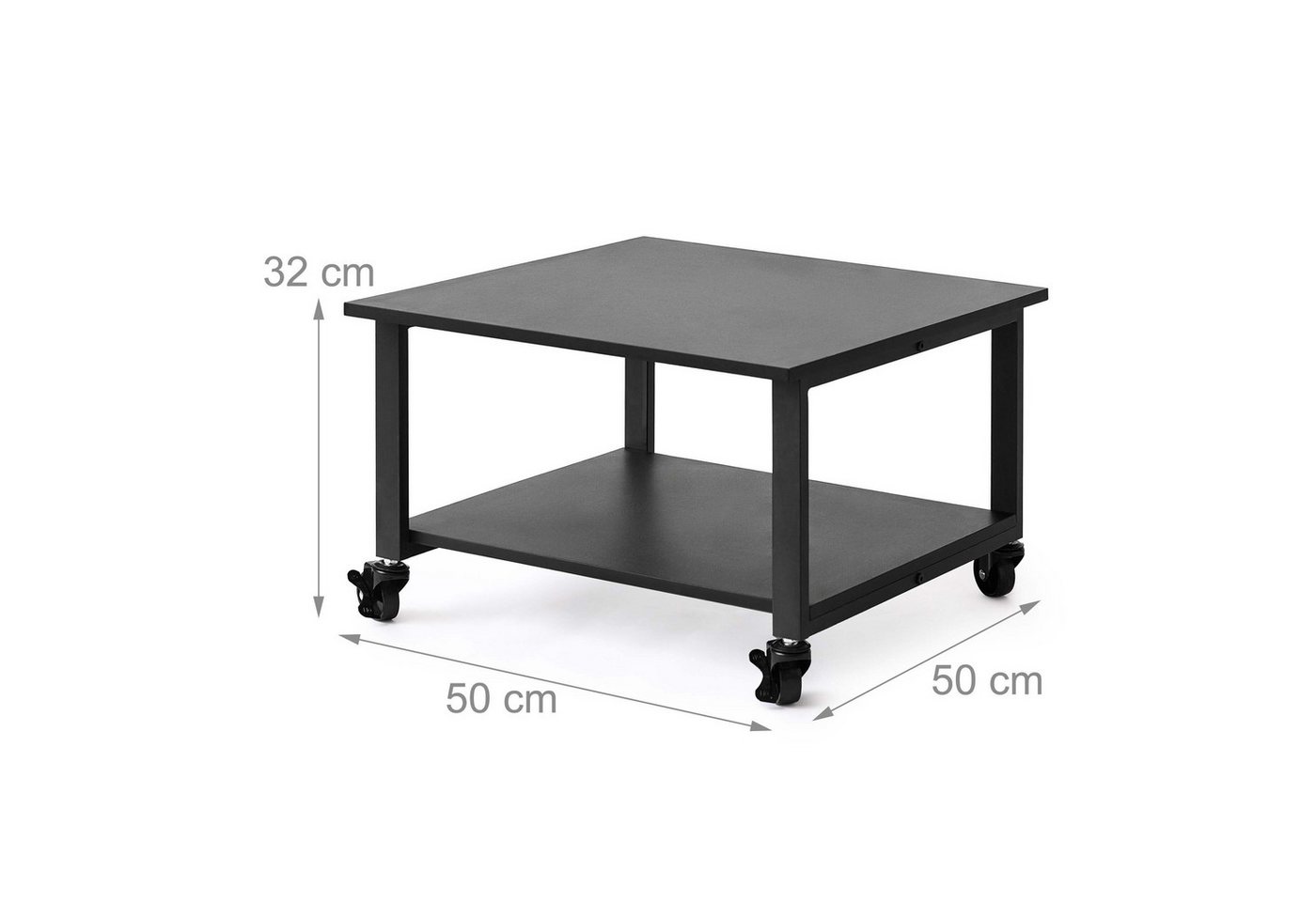 relaxdays Druckertisch mit Rollen (1-St), schwarz – Bild 4 von 5