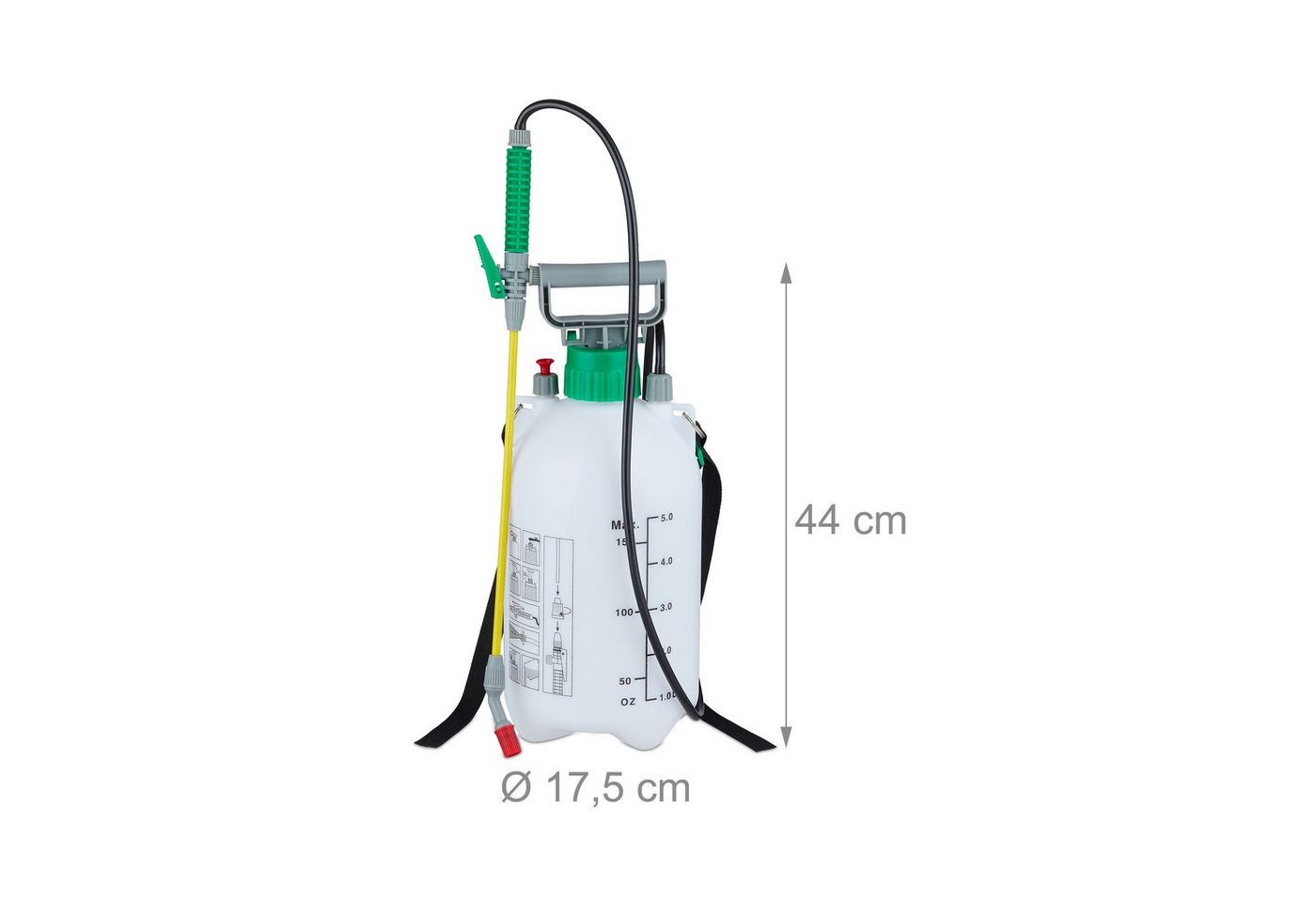 relaxdays Drucksprühgerät Drucksprüher 5 Liter, (1-tlg) – Bild 4 von 5