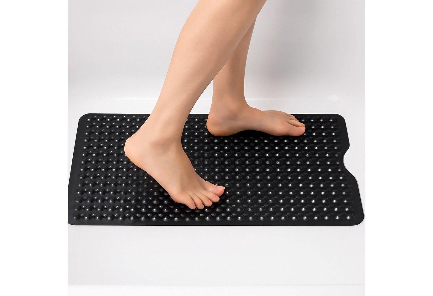 relaxdays Duschmatte Badewannenmatte XXL, Höhe 7 mm, Mit zahlreichen Saugnäpfen für sicheren Halt, Maschinenwaschbar bis 30°C, Hergestellt aus PVC, Noppenoberfl – Bild 3 von 5
