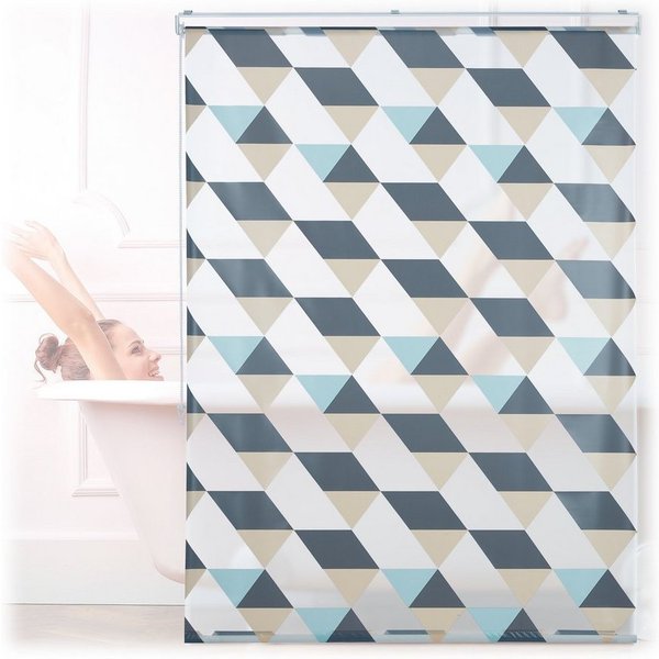 relaxdays Duschrollo mit geometrischem Design Breite 120 cm (1-tlg), 120x240cm