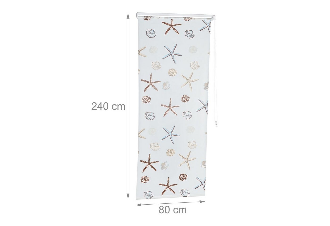 relaxdays Duschrollo OCEAN Breite 80 cm (1-tlg), 80x240cm – Bild 4 von 5