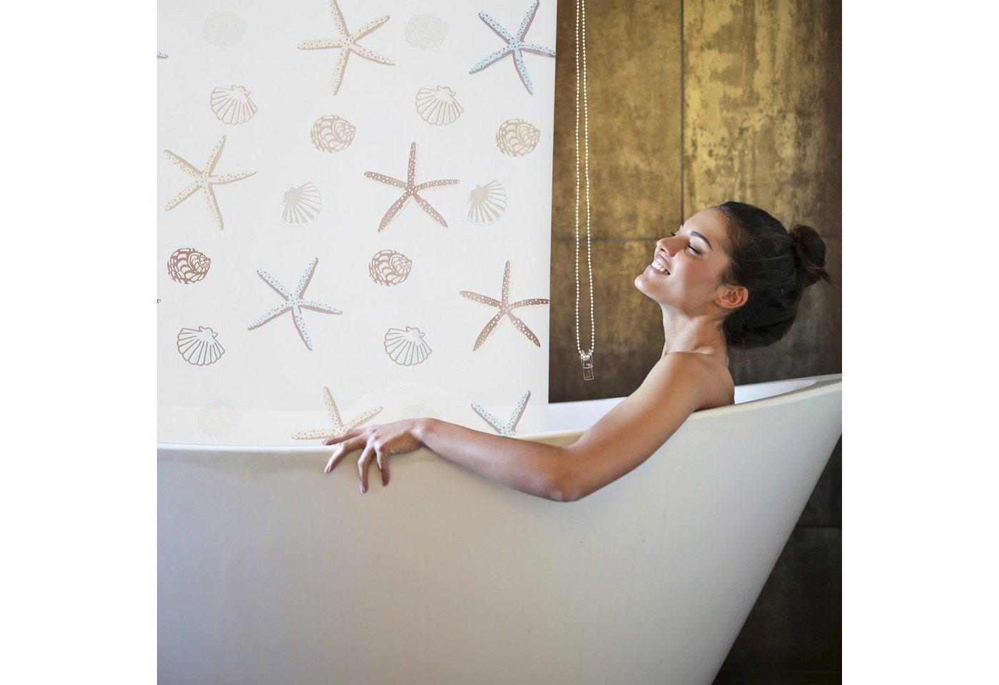 relaxdays Duschrollo OCEAN Breite 80 cm (1-tlg), 80x240cm – Bild 5 von 5
