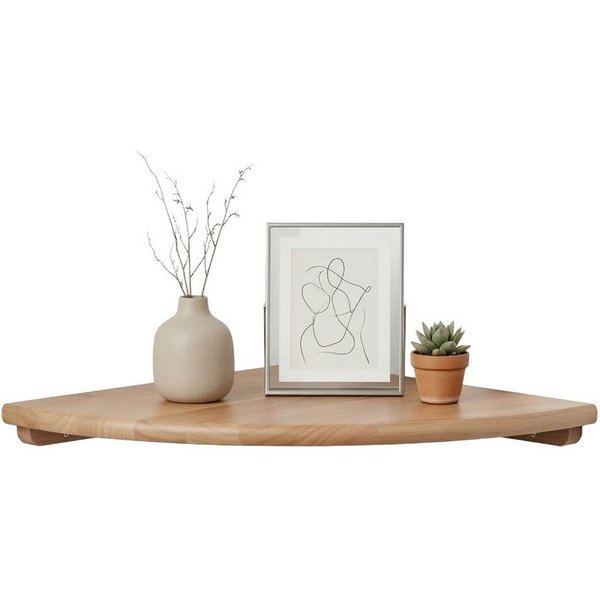 relaxdays Eckregal Wand Walnussholz, 5-tlg., natur, 25 cm