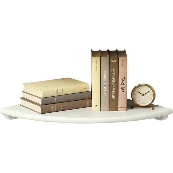 relaxdays Eckregal Wand Walnussholz, 1-tlg., weiss, 35 cm