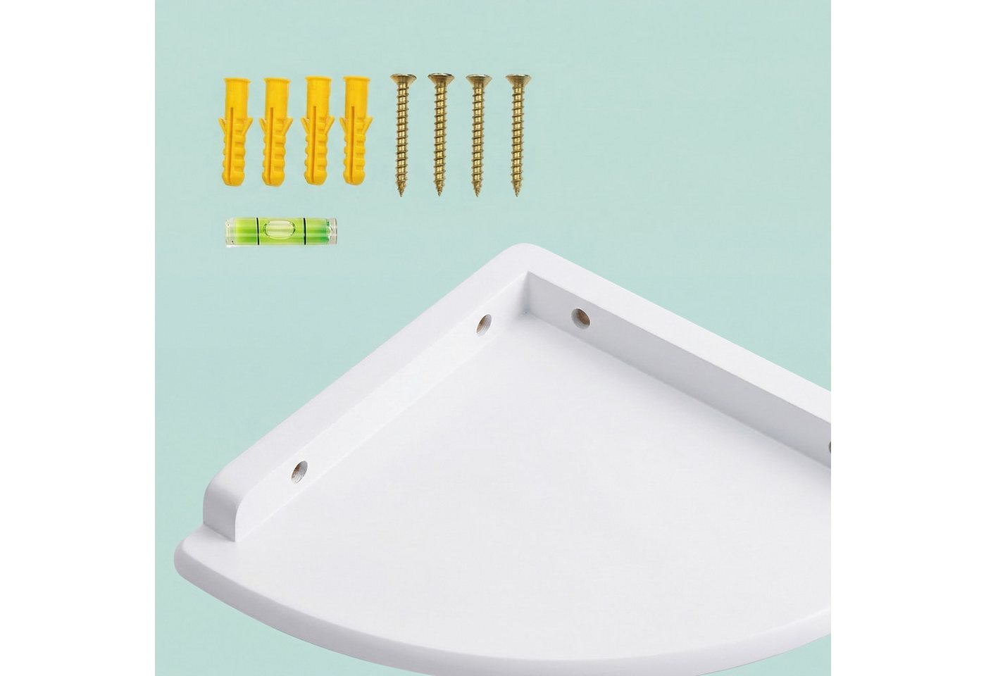 relaxdays Eckregal Wand Walnussholz, 1-tlg., weiss, 18 cm – Bild 5 von 5