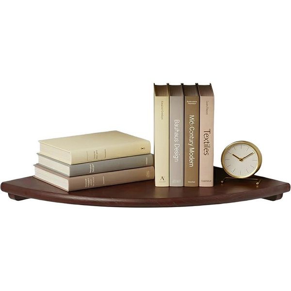 relaxdays Eckregal Wand Walnussholz, 1-tlg., dunkelbraun, 40 cm