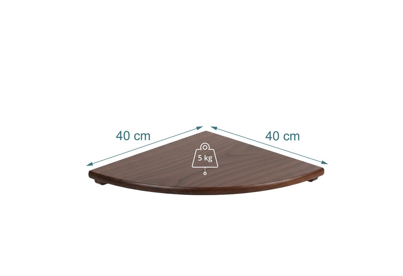 relaxdays Eckregal Wand Walnussholz, 1-tlg., dunkelbraun, 40 cm – Bild 4 von 5