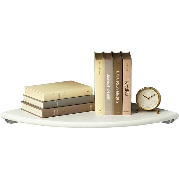 relaxdays Eckregal Wand Walnussholz, 1-tlg., weiss, 30 cm