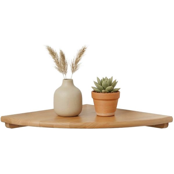 relaxdays Eckregal Wand Walnussholz, 1-tlg., natur, 18 cm
