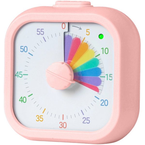 relaxdays Eieruhr Visueller Timer eckig (1-St), rosa.
