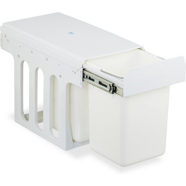 relaxdays Einbaumülleimer Weißer Einbaumülleimer, 2 x 8 L