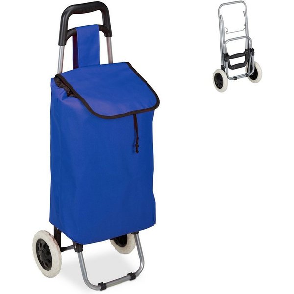 relaxdays Einkaufstrolley faltbar, 109200 l, Dunkelblau