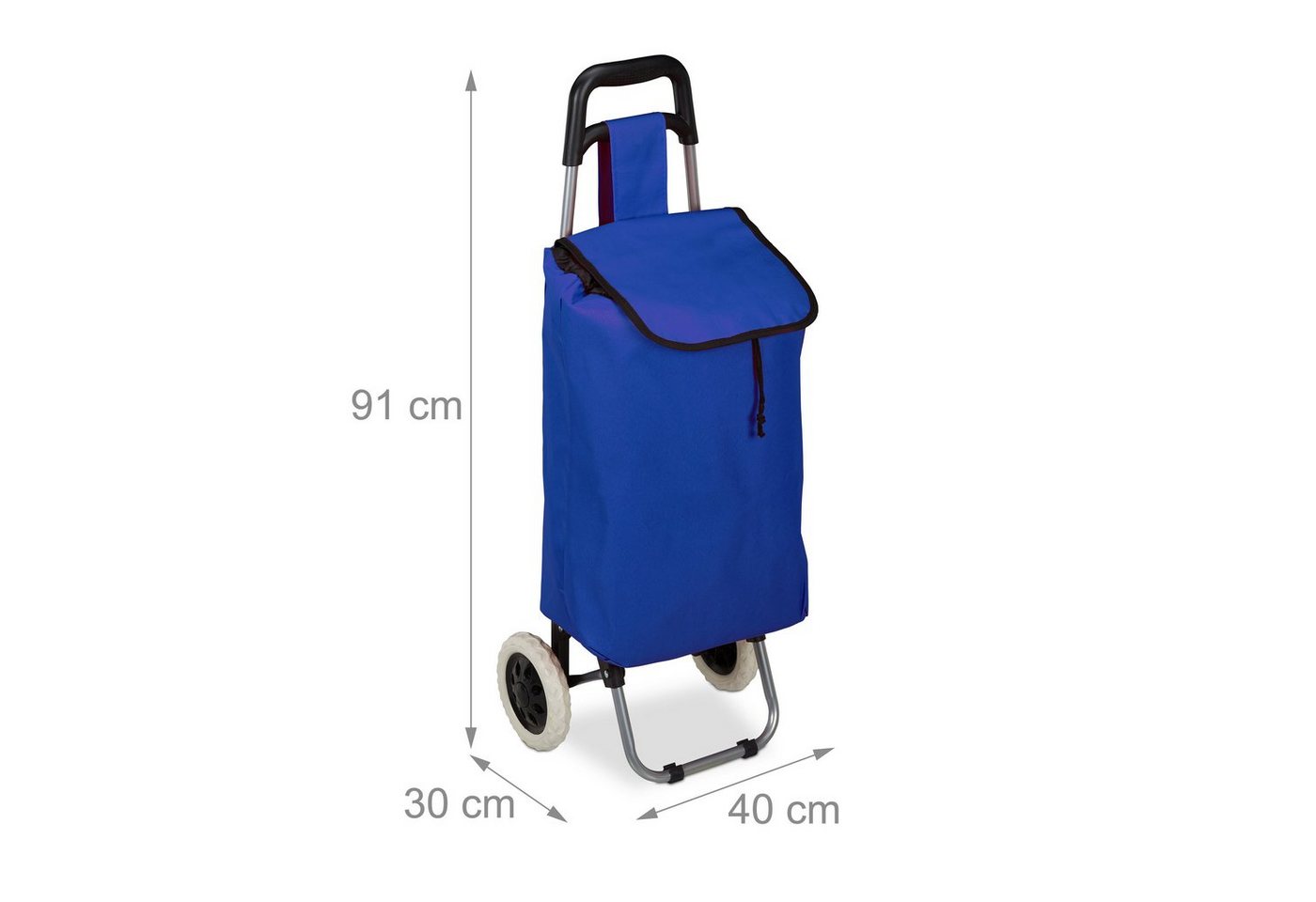relaxdays Einkaufstrolley faltbar, 109200 l, Dunkelblau – Bild 4 von 5