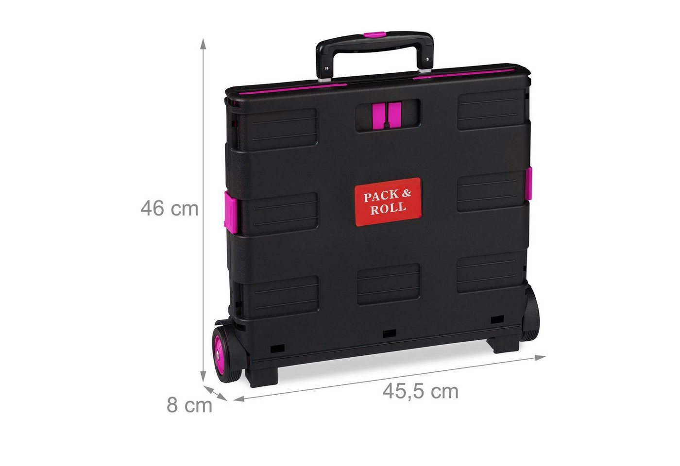 relaxdays Einkaufstrolley klappbar, 164.983 l, Pink – Bild 5 von 5