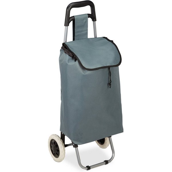 relaxdays Einkaufstrolley klappbar, 28 l, grau