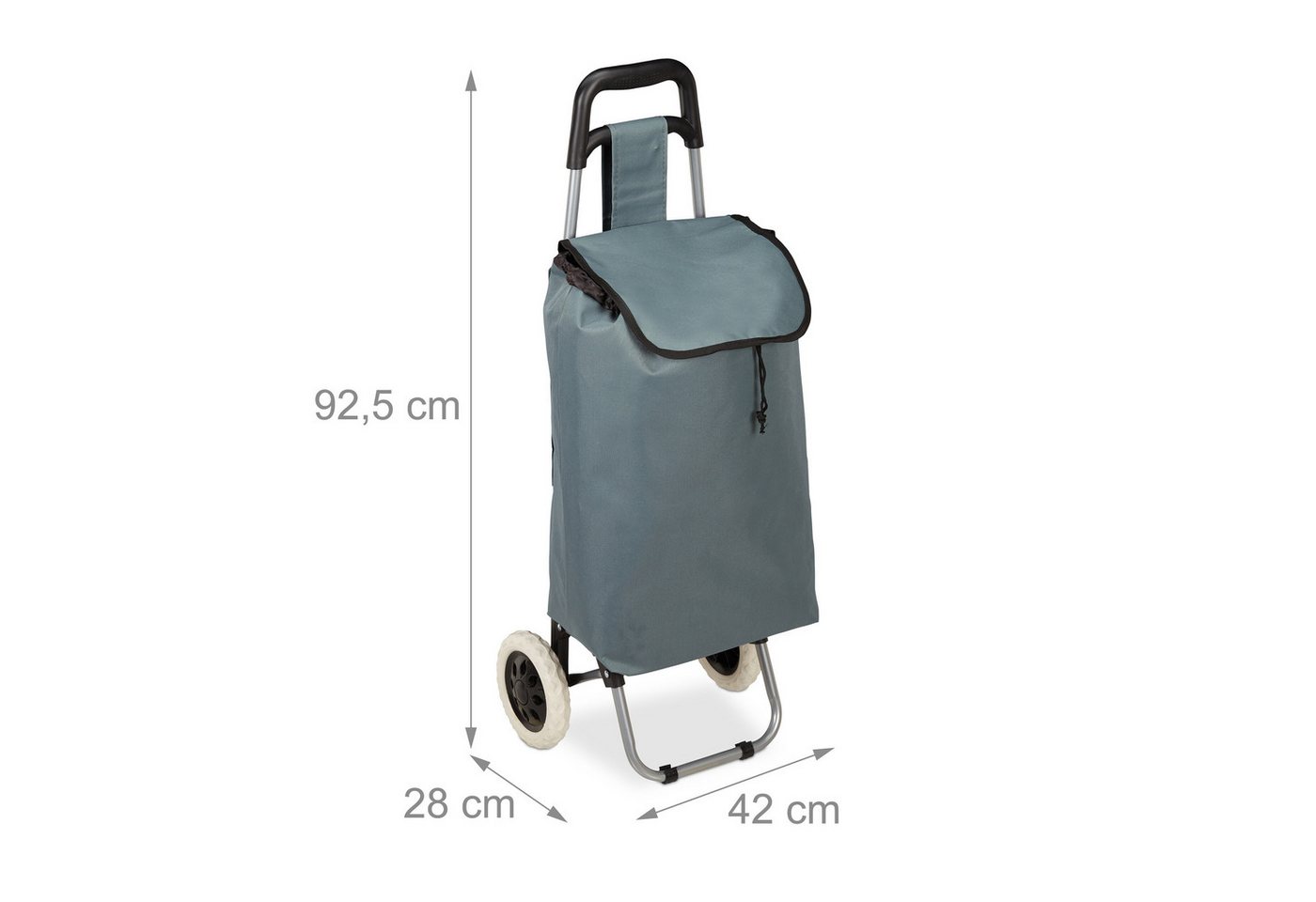 relaxdays Einkaufstrolley klappbar, 28 l, grau – Bild 4 von 5
