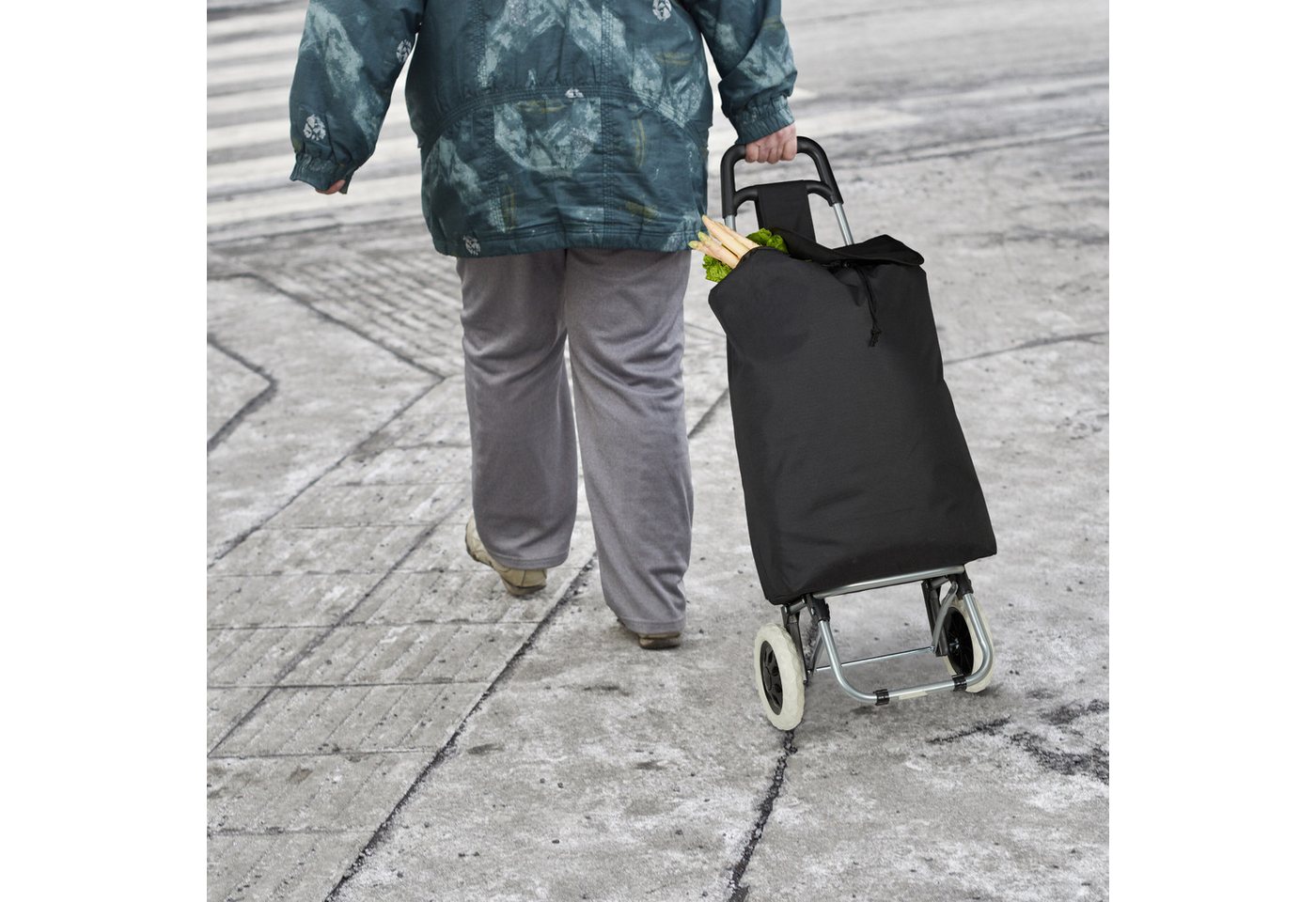 relaxdays Einkaufstrolley klappbar, 28 l, grau – Bild 5 von 5