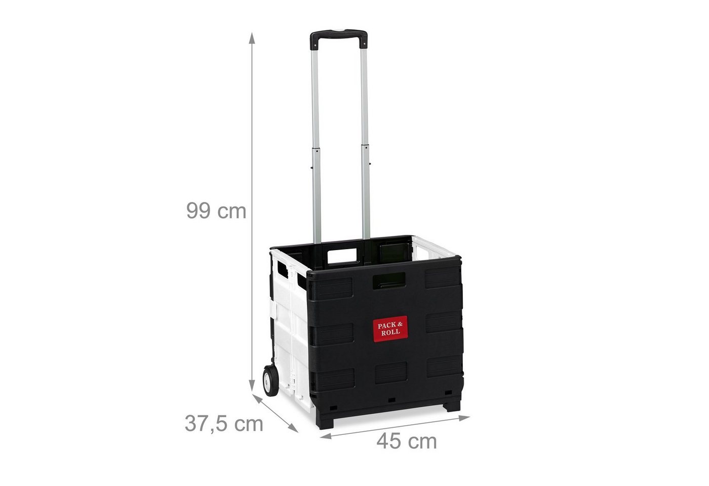 relaxdays Einkaufstrolley klappbar mit Rollen, 50 l – Bild 4 von 5