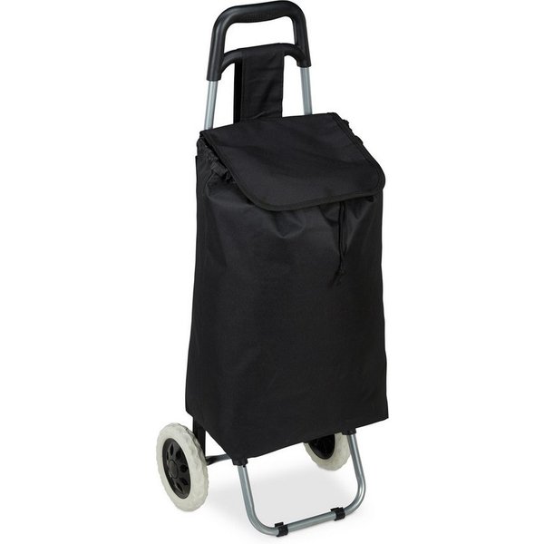 relaxdays Einkaufstrolley klappbar, 108.78 l, schwarz