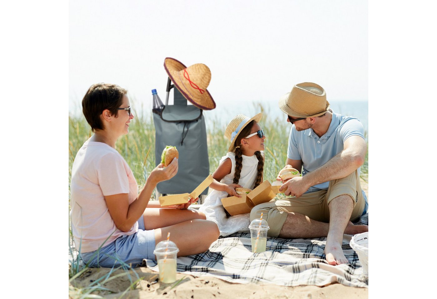 relaxdays Einkaufstrolley klappbar, 108.78 l, schwarz – Bild 3 von 5