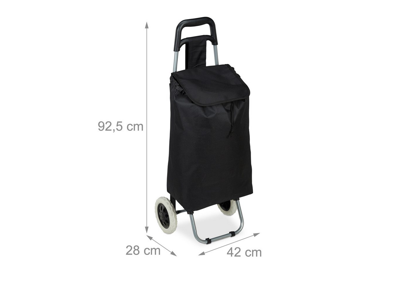 relaxdays Einkaufstrolley klappbar, 108.78 l, schwarz – Bild 4 von 5