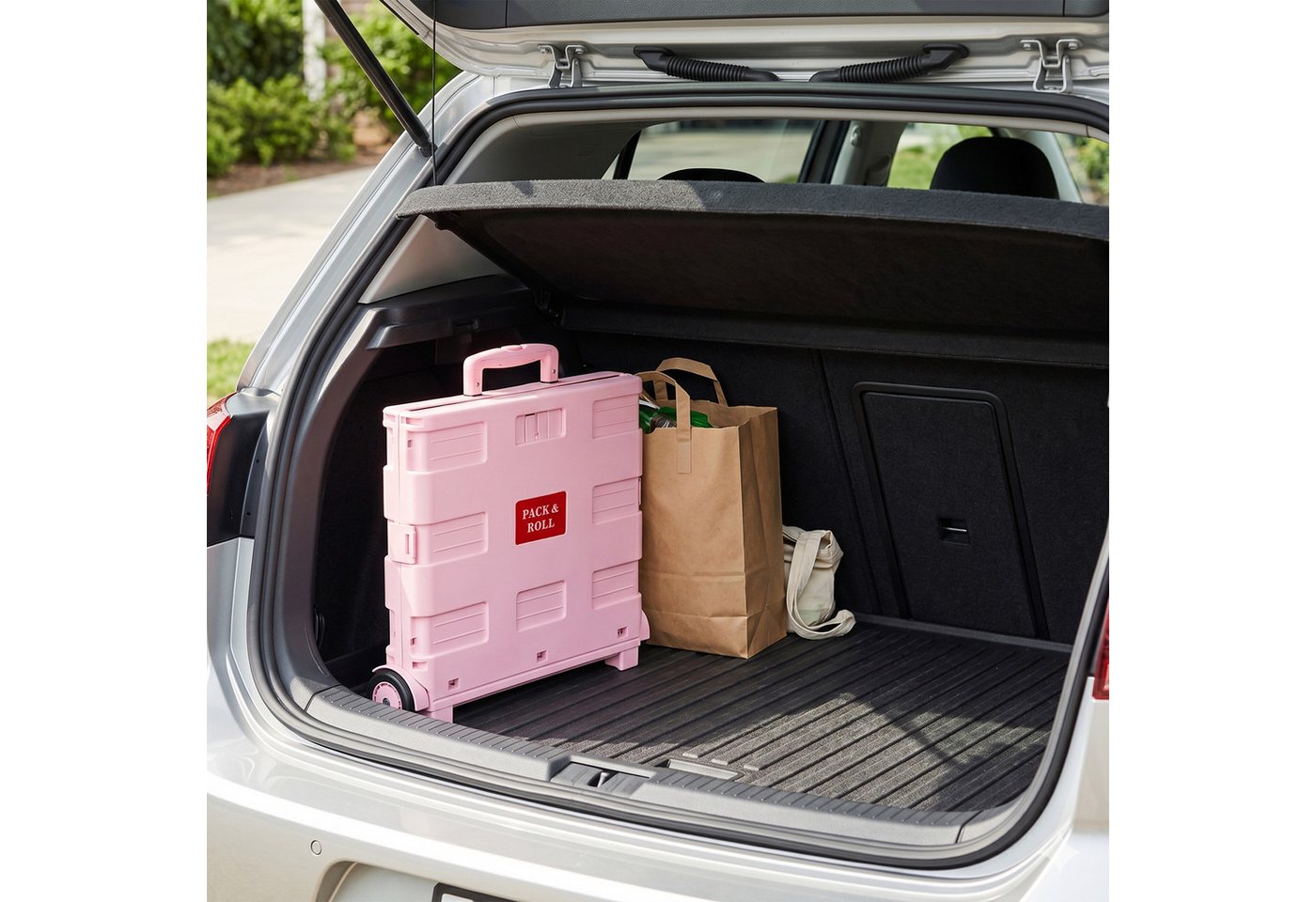 relaxdays Einkaufstrolley mit Teleskopgriff, 0.155 l, rosa. – Bild 5 von 5
