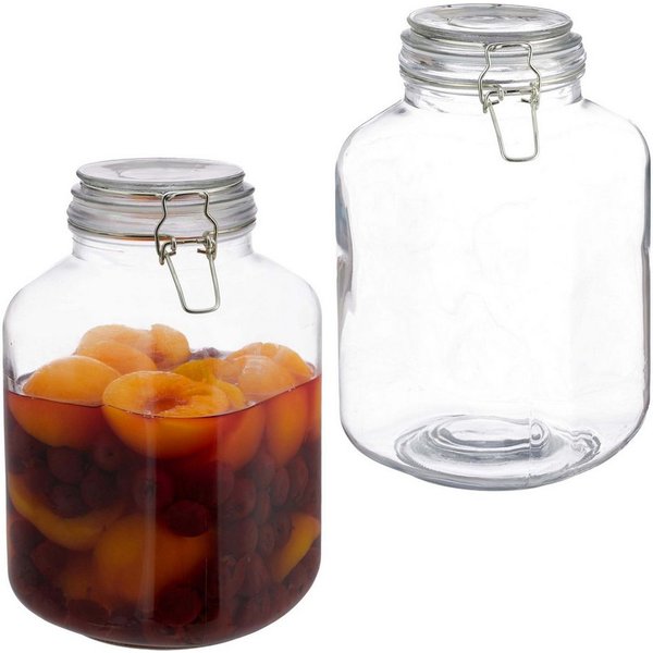relaxdays Einmachglas Einmachgläser 2er Set 3 Liter, Glas, (2-tlg)