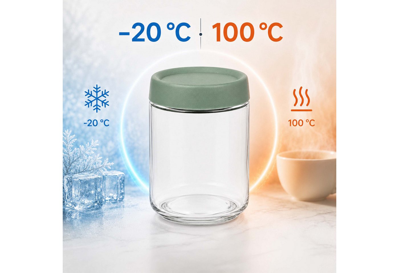 relaxdays Einmachglas Einmachgläser 4er Set 450 ml, Glas, (4-tlg) – Bild 3 von 5