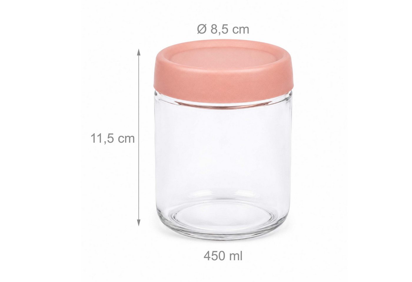 relaxdays Einmachglas Einmachgläser 4er Set 450 ml, Glas, (4-tlg) – Bild 4 von 5