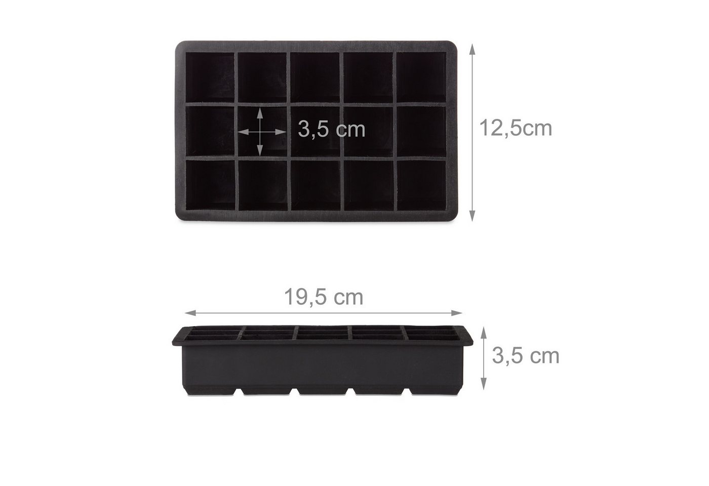 relaxdays Eiswürfelform Silikon 3,5 cm, (15-tlg) – Bild 4 von 5