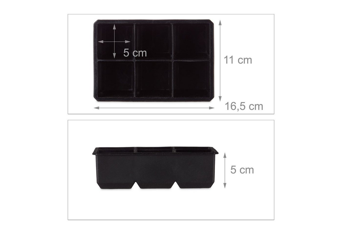 relaxdays Eiswürfelform Silikon 5 cm, (6-tlg) – Bild 4 von 5