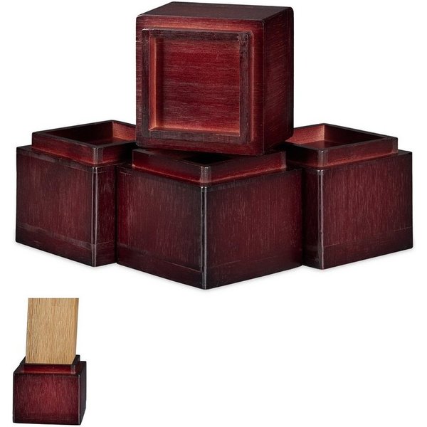 relaxdays Erhöhungs-Set Möbelerhöher 4er Set in versch. Farben, (4-St), braun
