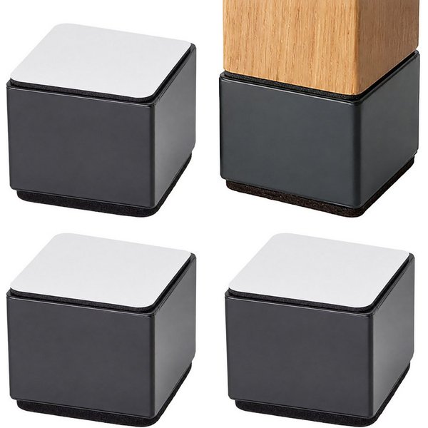 relaxdays Erhöhungs-Set Möbelerhöhung Stahl 4er Set, (4-St), 5 cm, eckig